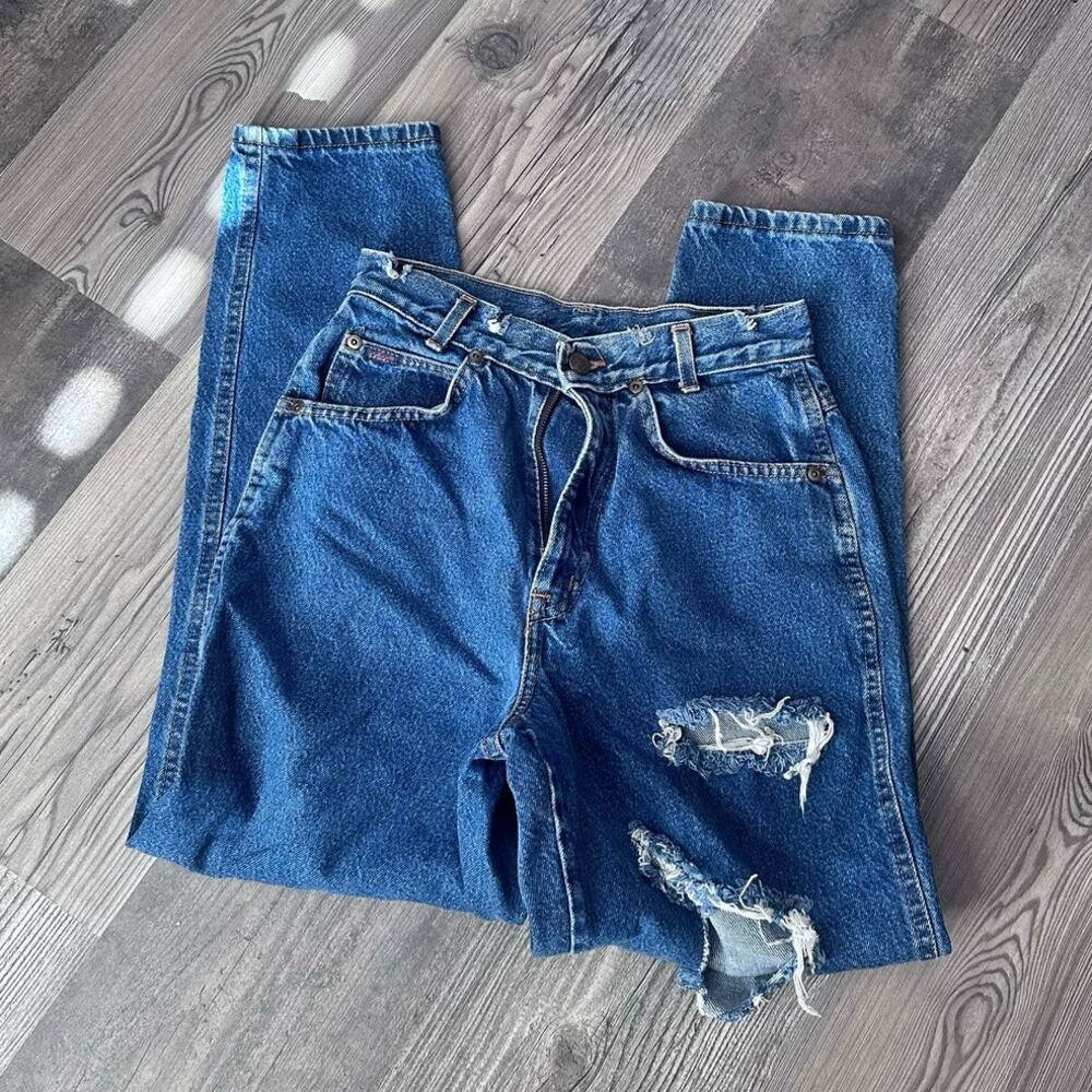 chic vintage high waisted denim jeans,